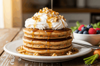 Carrot Cake Pancakes With Whipped Cream