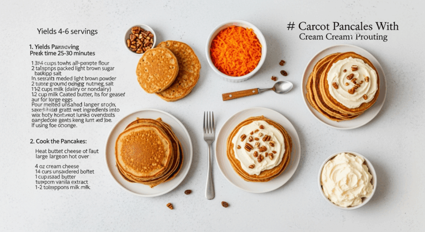 Carrot Cake Pancakes With Frosting
