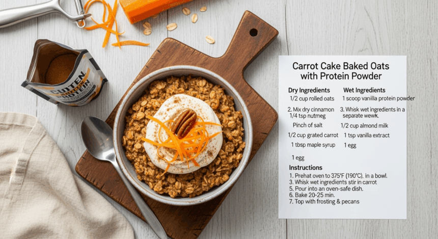 Carrot Cake Baked Oats Recipe With Protein Powder