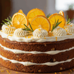 Carrot Cake With Orange Decorations