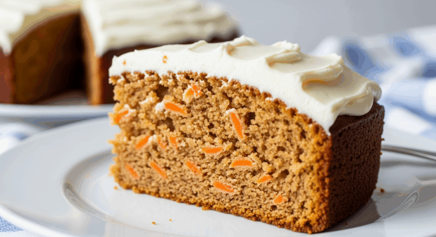 Carrot Cake Slice With Cream