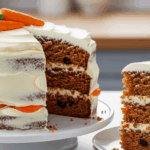 Carrot Cake With Frosting And Carrot Decoration