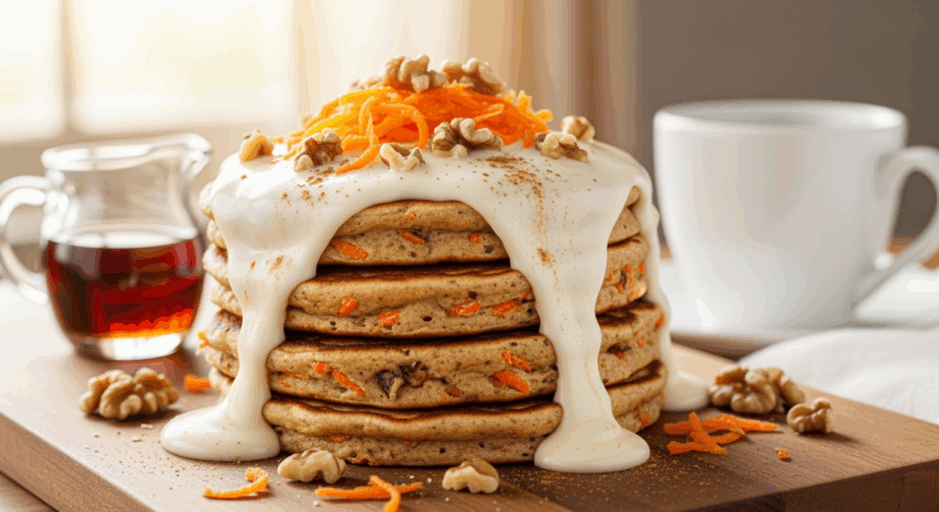 Carrot Cake Pancakes With Cream