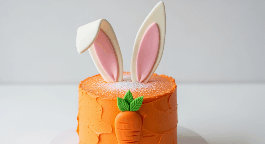 Carrot-Themed Cake With Bunny Ears