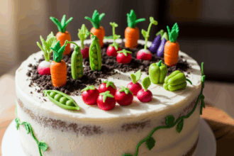 Carrot Cake With Vegetable Decorations