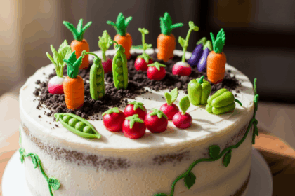 Carrot Cake With Vegetable Decorations
