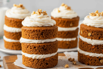 Carrot Cake Mini Stacks With Cream Cheese Frosting
