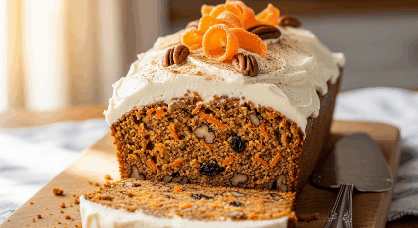 Carrot Loaf Cake With Cream Cheese Frosting