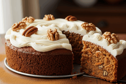 Carrot Cake With Nuts And Icing