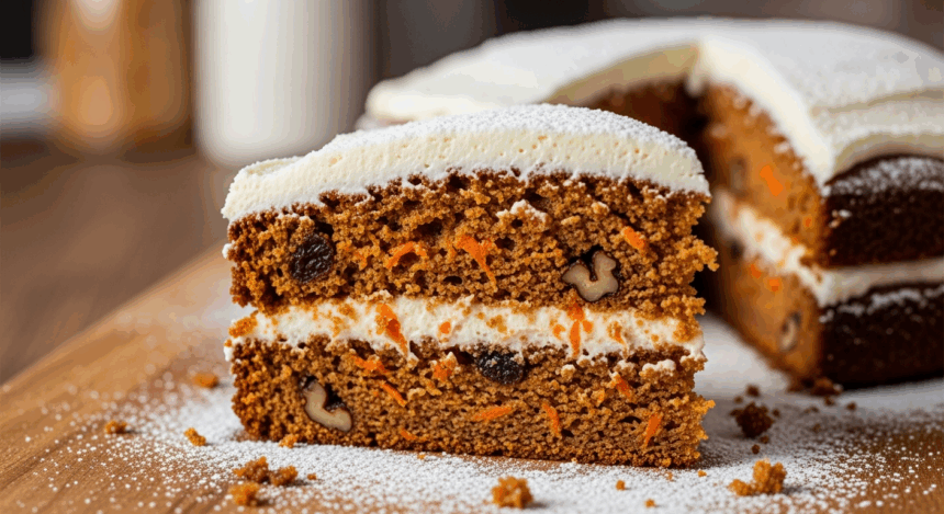 Carrot Cake With Powdered Sugar