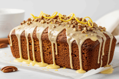 Carrot Loaf Cake With Tangy Lemon Glaze