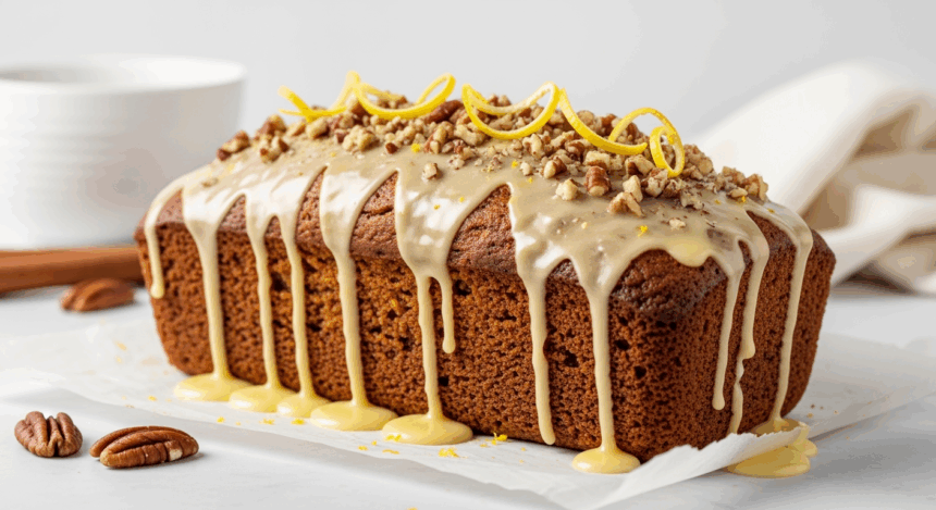 Carrot Loaf Cake With Tangy Lemon Glaze