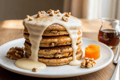 Carrot Cake Pancakes With Cream Cheese