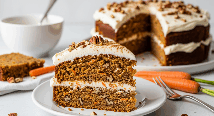 Homemade Carrot Cake With Cream Cheese Frosting