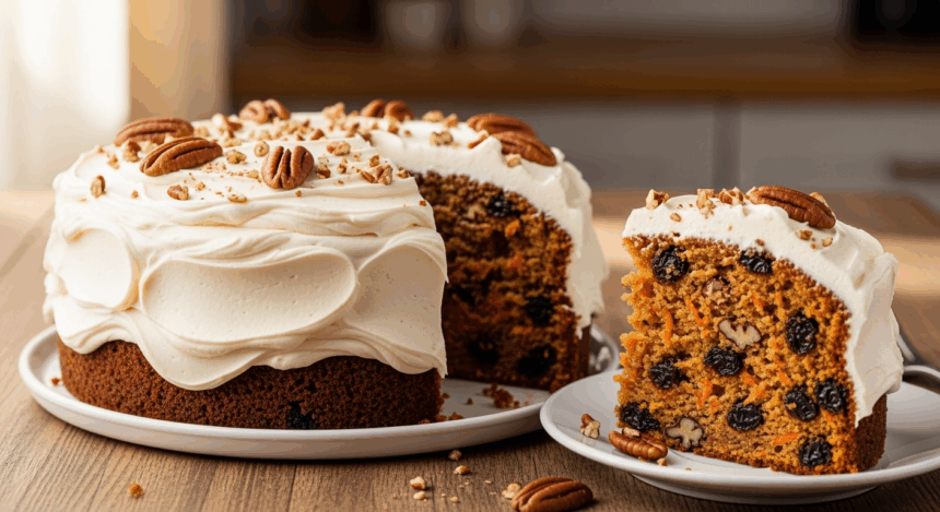 Carrot Cake With Raisins And Pecans