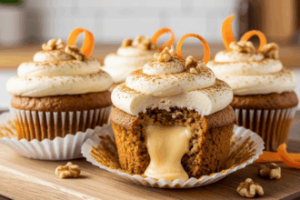 Carrot Cake Cupcakes With Filling