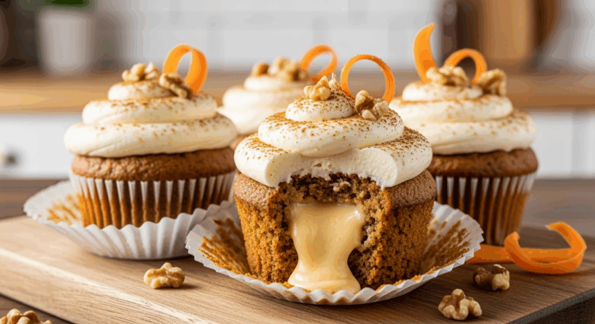 Carrot Cake Cupcakes With Filling