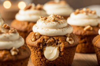 Carrot Cake Muffins With Cream Cheese Filling