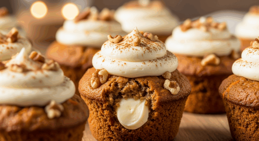 Carrot Cake Muffins With Cream Cheese Filling