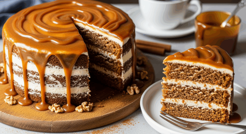 Carrot Cake With Caramel Drizzle