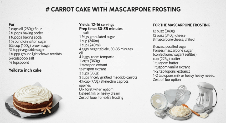 Carrot Cake With Mascarpone Frosting