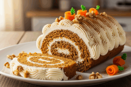 Carrot Cake Roll With Cream Cheese Frosting