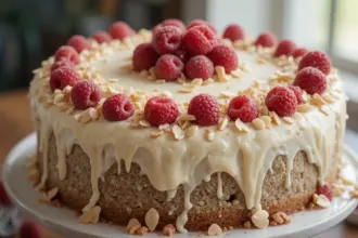 Almond Raspberry Cake With White Chocolate Amaretto Buttercream
