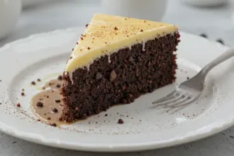 Chocolate Cake With Custard Topping