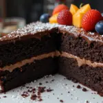 Chocolate Cake With Fruit Garnish