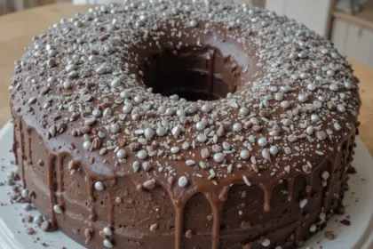 Chocolate Cake With Silver Sprinkles