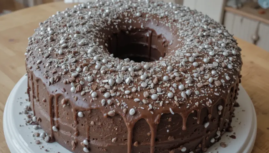 Chocolate Cake With Silver Sprinkles
