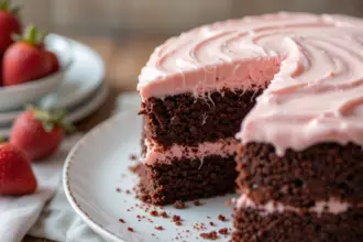 Chocolate Cake With Strawberry Cream Cheese Frosting