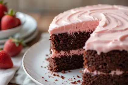 Chocolate Cake With Strawberry Cream Cheese Frosting
