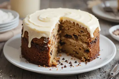 Chocolate Chip Cake With Cream Cheese Frosting