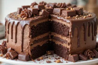 Chocolate Drip Cake With Chocolate Bars