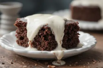 Chocolate Poke Cake With Pourable Frosting