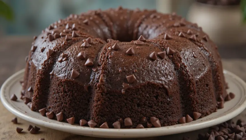 Chocolate Pound Cake With Chocolate Chips