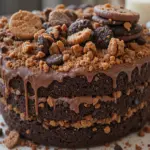 Triple Chocolate Layer Cake With Cookie Crunch