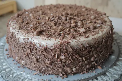 Vanilla Cake With Chocolate Shavings