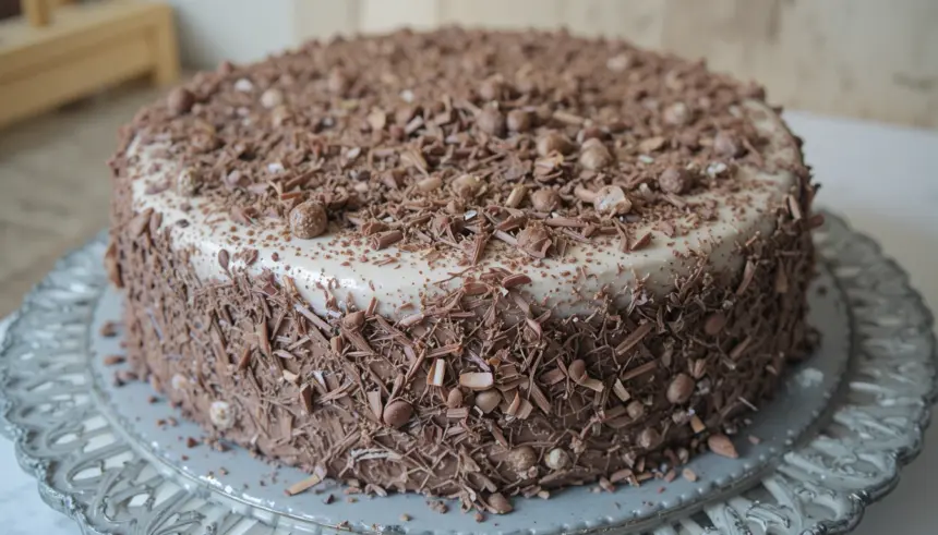 Vanilla Cake With Chocolate Shavings