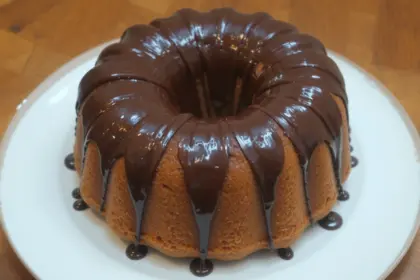 Yellow Bundt Cake With Chocolate Frosting