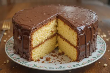Yellow Cake With Chocolate Cream Cheese Frosting