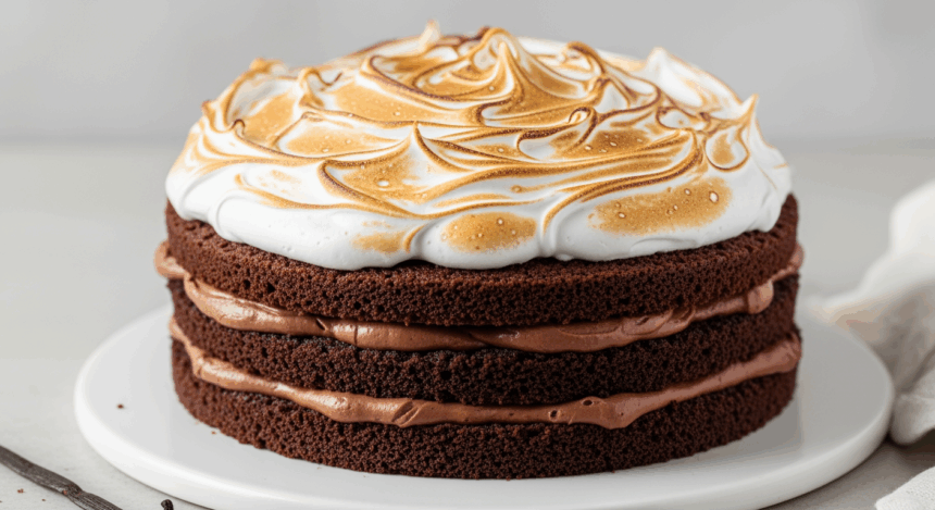 Chocolate Cake With Toasted Meringue