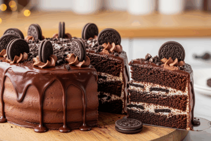 Oreo Cookie Cake With Chocolate Frosting