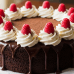 Chocolate Cake With Whipped Cream Border