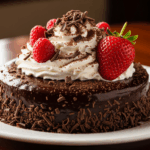 Chocolate Cake With Whipped Cream And Toppings