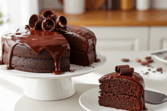 Eggless Chocolate Cake With Icing