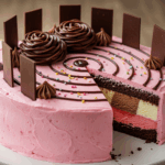 Ice Cream Cake With Chocolate Decorations