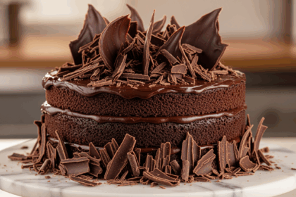 Decorative Cake With Chocolate Shavings