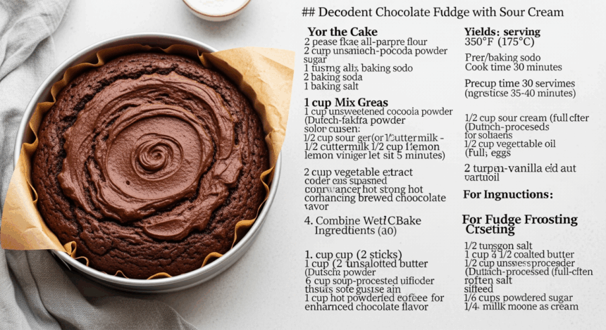 Chocolate Fudge Cake Recipe With Sour Cream